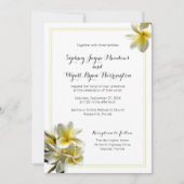 Invitation Cérémonie Mariage des fleurs de la Plumeria jaune (Devant)