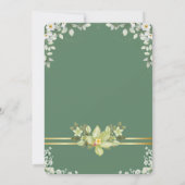 Invitation Cérémonie Mariage islamique Musulmans Flore verte (Dos)