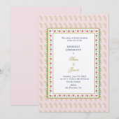 Invitation Cérémonie Mehendi Rose & Or Indien (Devant / Derrière)