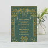 Invitation Cérémonie Mehndi de la Mariée Indienne Éléments Do (Debout devant)