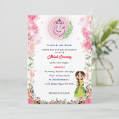 Invitation Cérémonie Mehndi de la Mariée Indienne Ganesha Flo (Debout devant)