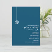 Invitation Cérémonie moderne Blue Pentacle Baby Wiccaning (Debout devant)