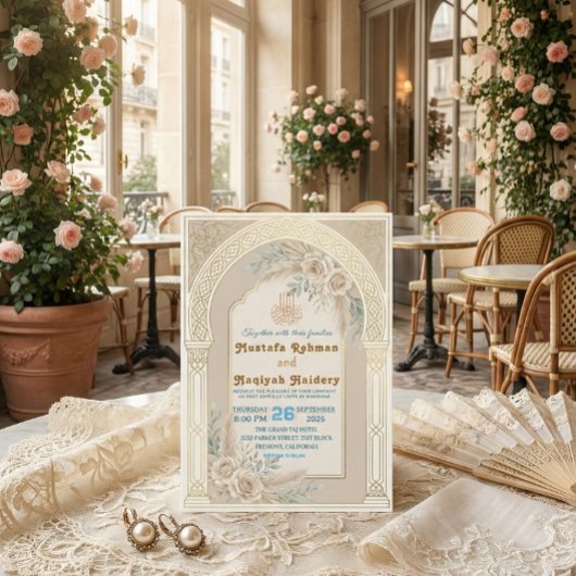 Invitation Cérémonie moderne de Nikkah islamique bohème