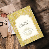 Invitation Cérémonie musulmane de Mehndi royale d'or Damas