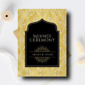 Invitation Cérémonie musulmane de Mehndi royale d'or Damas