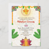 Invitation Cérémonie Pellikuthuru de la mariée hindoue sud-in (Devant)