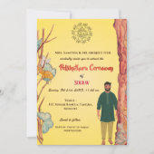 Invitation Cérémonie Pellikuthuru du marié hindou sud-indien (Devant)