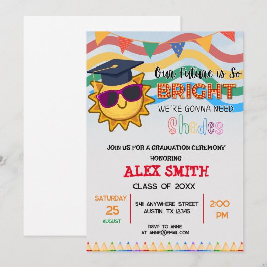 Invitation Cérémonie pré-maternelle (Devant / Derrière)