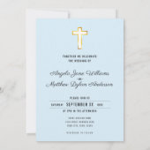 Invitation Cérémonie religieuse de Croix d'or moderne simple (Dos)