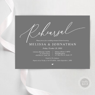 Invitation Cérémonie romantique du Mariage et répétition du d