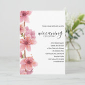 Invitation Cérémonie rose Floral Baby Wiccaning (Debout devant)