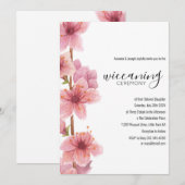 Invitation Cérémonie rose Floral Baby Wiccaning (Devant / Derrière)