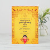 Invitation Cérémonie Royale Haldi du Marié Hindou Indien (Debout devant)