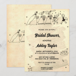 Invitation Cérémonie vintage des Bridesmaitres Fête des marié