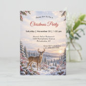 Invitation Cerf à queue blanche élégant Noël bois (Debout devant)