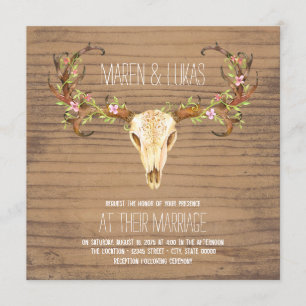 Invitation Cerf Antler Crâne Sud-Ouest Mariage