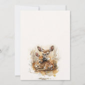 Invitation Cerf Aquarelle Rustique Oops Bébé (Dos)