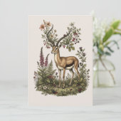 Invitation Cerf aux fleurs sauvages  (Debout devant)