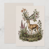 Invitation Cerf aux fleurs sauvages  (Devant / Derrière)