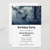 Invitation Cerf avec Antlers dans la forêt ombragée Anniversa (Devant / Derrière)
