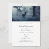 Invitation Cerf avec Antlers dans le Mariage de Forêt Ombragé (Devant)