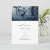 Invitation Cerf avec Antlers dans le Mariage de Forêt Ombragé (Debout devant)