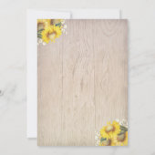 Invitation Cerf Bois et Tournesol Fête de Bébé Rustique (Dos)