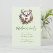 Invitation Cerf brun avec bois Noël rustique (Debout devant)