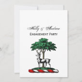 Invitation Cerf Daim devant un Arbre Blason Emblématique (Devant)
