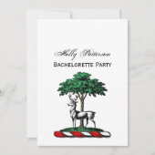 Invitation Cerf Daim devant un Arbre Blason Emblématique (Devant)