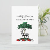 Invitation Cerf Daim devant un Arbre Blason Emblématique (Debout devant)