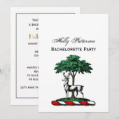 Invitation Cerf Daim devant un Arbre Blason Emblématique (Devant / Derrière)