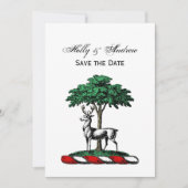 Invitation Cerf Daim par Arbre Emblème de Crête Héraldique (Devant)