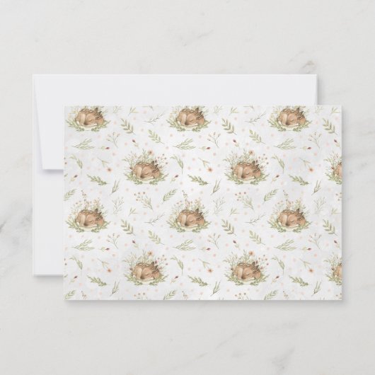 Invitation Cerf de forêt | Jeu de devination de Baby shower (Dos)