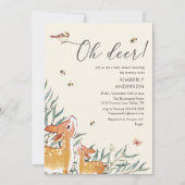 Invitation Cerf de maman et cerf de bébé Baby shower doux (Devant)