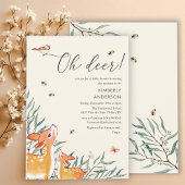 Invitation Cerf de maman et cerf de bébé Baby shower doux