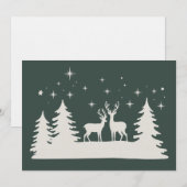 Invitation Cerf de Noël enneigé Saison d'hiver Vacances  (Devant / Derrière)