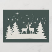 Invitation Cerf de Noël enneigé Saison d'hiver Vacances  (Devant)