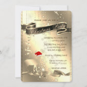 Invitation Cerf de Noël, Paillettes, Fête de Noël de l'entrep (Devant)