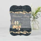 Invitation Cerf de Noël, Verre de vin, Fête de Noël de bal (Debout devant)