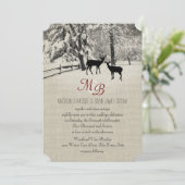 Invitation Cerf d'hiver avec Monogramme (Debout devant)