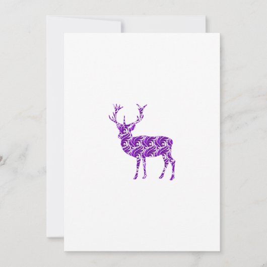 Invitation Cerf élégant en damas violet (Devant)