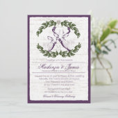 Invitation Cerf en couronne avec Plum Monogram (Debout devant)