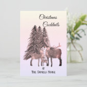 Invitation Cerf en Noël de neige Cocktail Party (Debout devant)