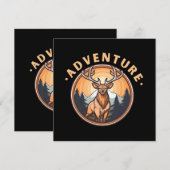 Invitation Cerf - Faune - Camping - Aventure (Devant / Derrière)