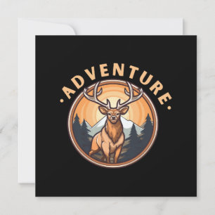 Invitation Cerf - Faune - Camping - Aventure