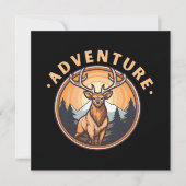 Invitation Cerf - Faune - Camping - Aventure (Devant)