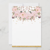 Invitation Cerf Floral Dream Catcher Baby shower Boho Girl (Dos)