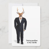 Invitation Cerf portant un smoking de mariage (Devant)