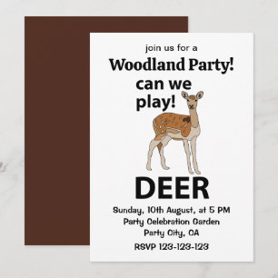 Invitation Cerf Pouvons-Nous Jouer Cerf Mignon